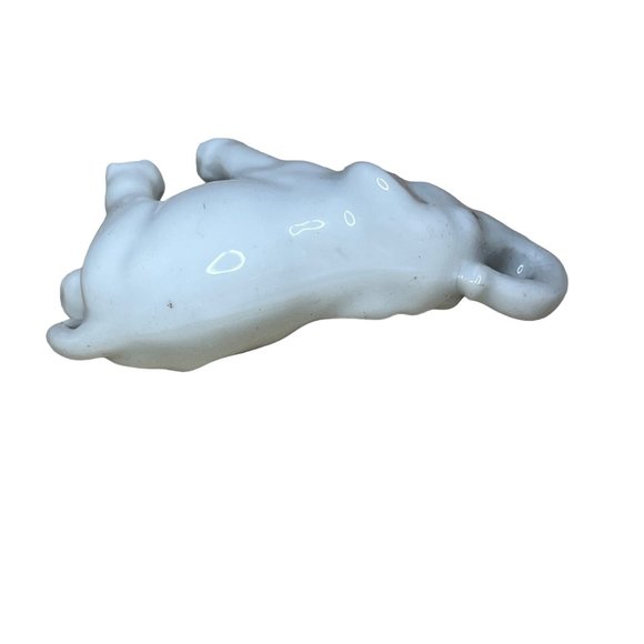 Vintage White Porcelain Elephant Figurine Japan Trunk Up - Picture 5 of 6